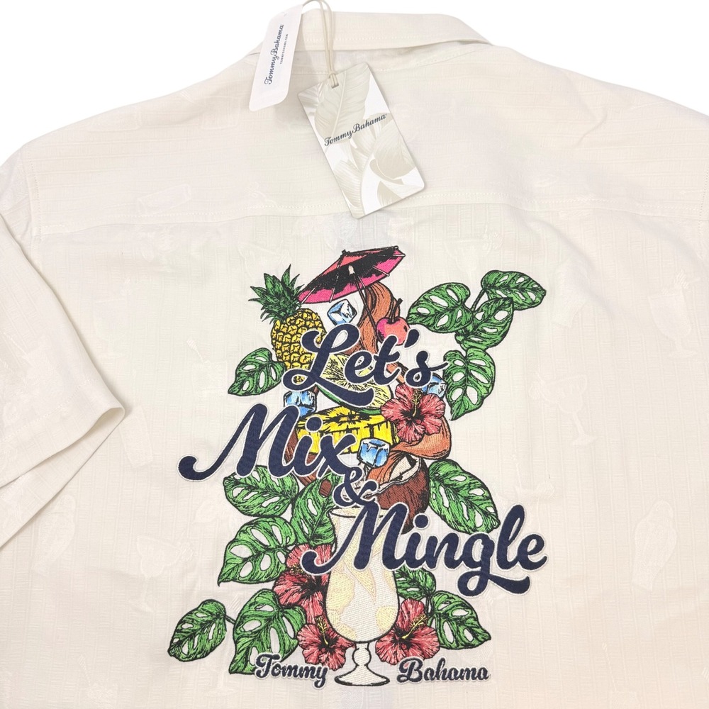 Tommy Bahama Mens Large Lets Mix and Mingle Short Sleeve Shirt ST326877 NEW